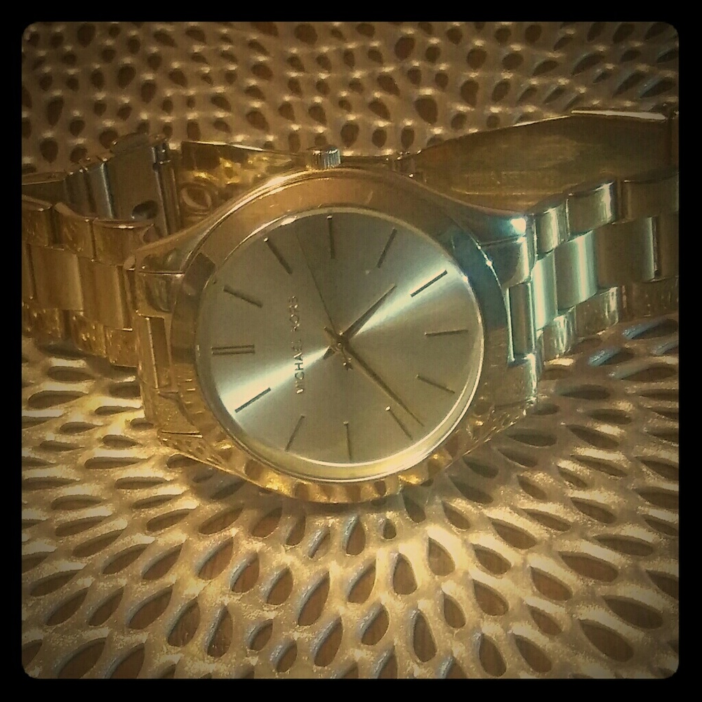 Michael Kors Unisex Slim Runway Gold-Tone Stainles